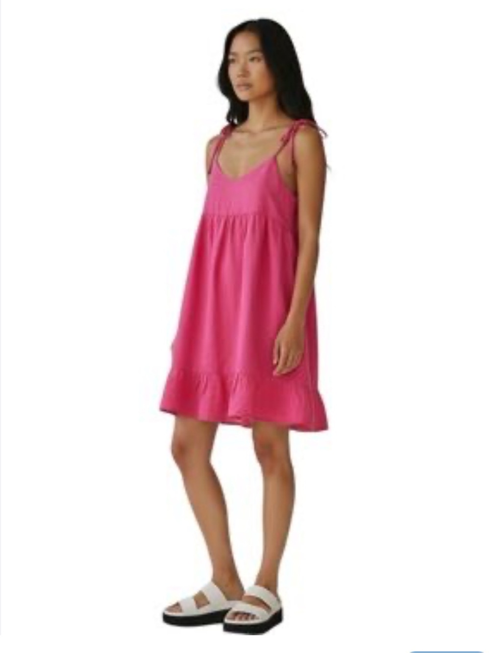 Zara Hot Pink 100% Linen Mini Dress